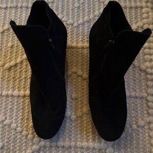 Arche black leather short boot bootie wedge size 40 LN